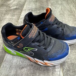 Skechers Kids' Black, Blue, and Green Sneakers